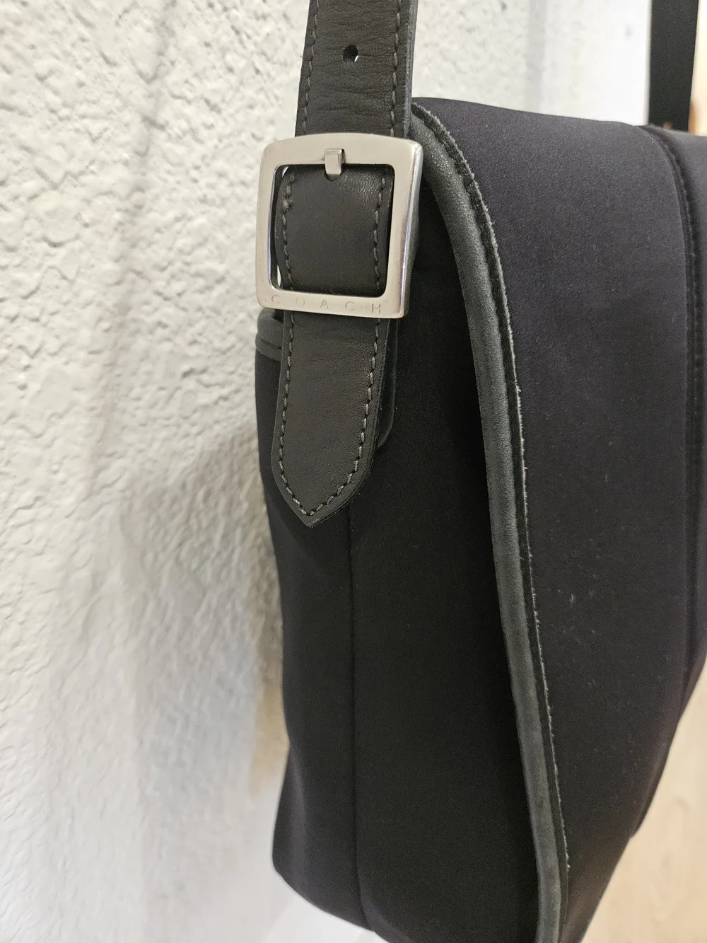 Coach Black Nylon & Leather Crossbody Messenger Bag - Style 6226